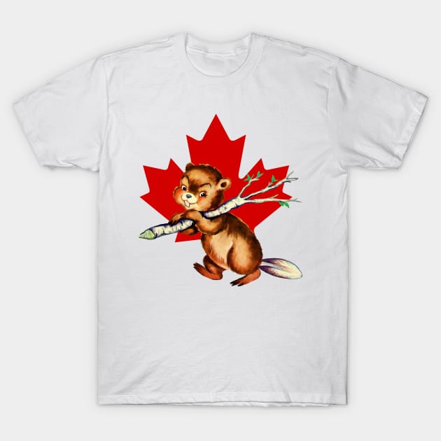 Canadian Beaver working hard T-Shirt by LittleBean
